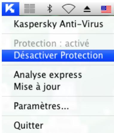 KASPERSKY LAB ANTI-VIRUS 8.0.5 - DÉSACTIVATION DE LA PROTECTION DES FICHIERS - 1