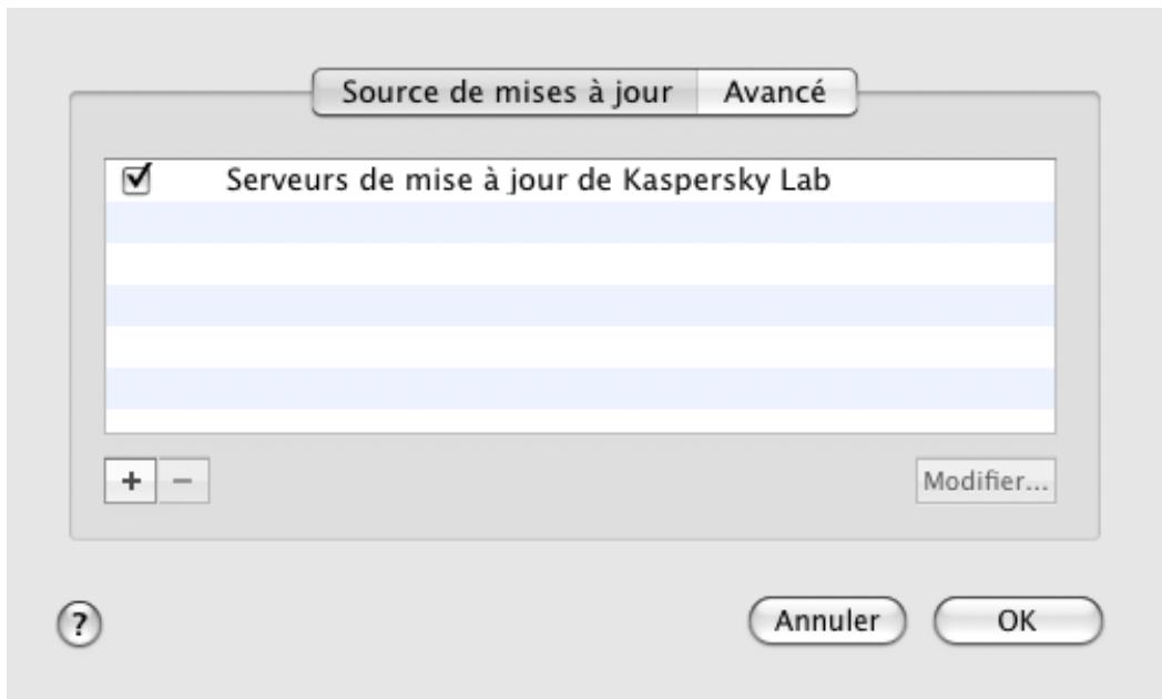 KASPERSKY LAB ANTI-VIRUS 8.0.5 - SÉLECTION DE LA SOURCE DE MISES À JOUR - 1