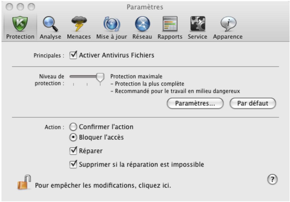 KASPERSKY LAB ENDPOINT SECURITY 8.0 - RESTAURATION DES PARAMÉTRES DE PROTECTION DU COURRIER PAR DÉFAUT - 1