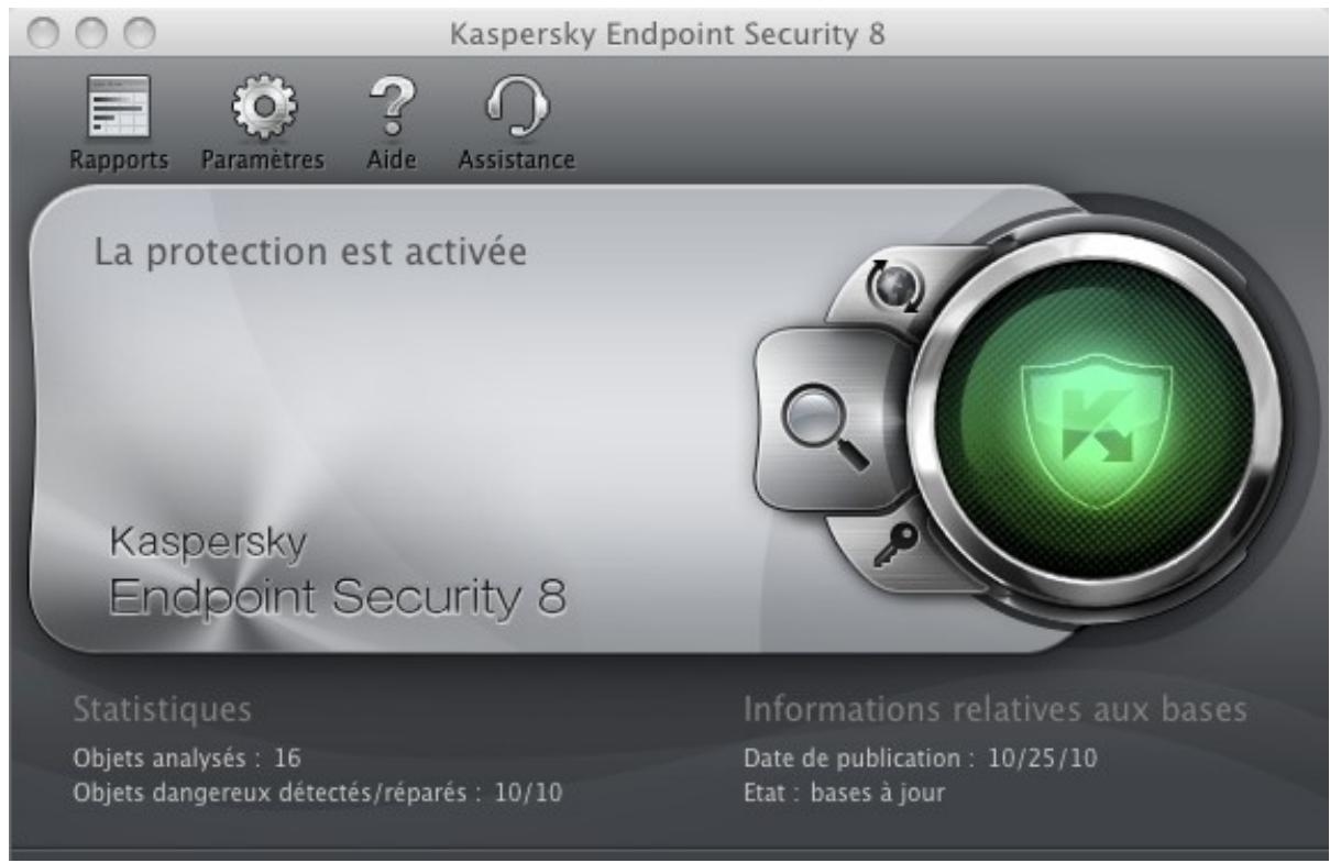 KASPERSKY LAB ENDPOINT SECURITY 8.0 - FENÊTR PRINCIPALE DE L'APPLICATION - 1