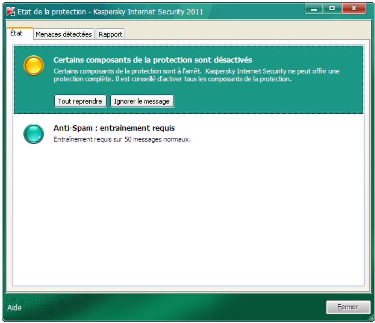 KASPERSKY LAB INTERNET SECURITY 2011 11.0 - DIAGNOSTIC ET SUPPRESSION DES PROBLEMES DANS LA PROTECTION DE L'ORDINATEUR - 2
