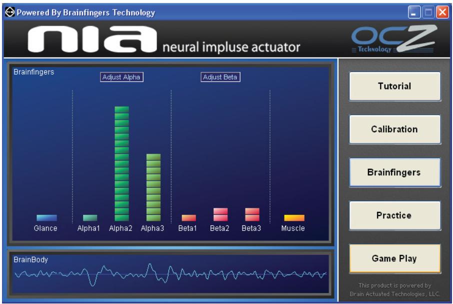 OCZ NEURAL IMPULSE ACTUATOR - L'affichage des « Brainfingers - 1