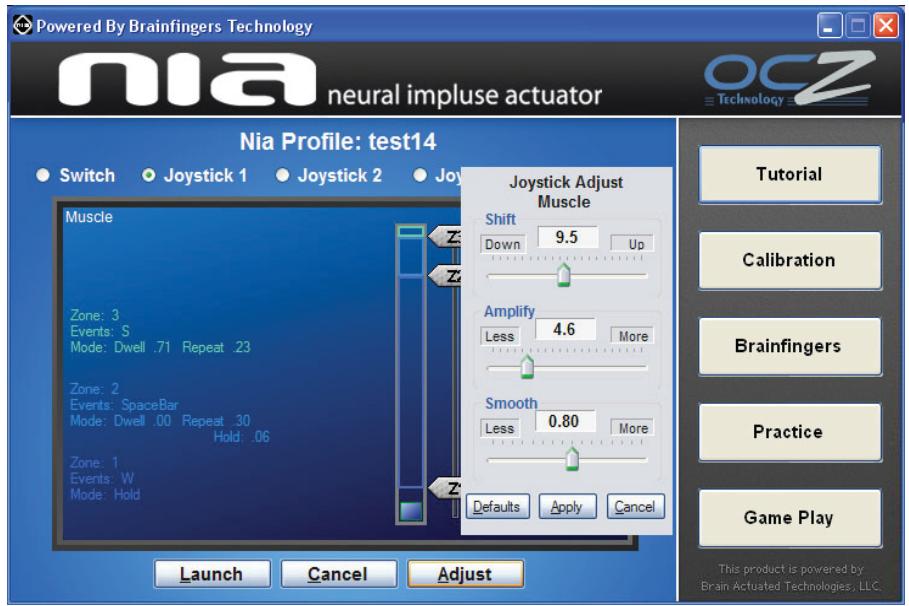 OCZ NIA - Les réglages - 1