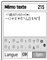 PANTECH PG-3500 - Utilisation du mode Symboles T9 [7.6] - 1