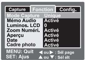 SEALIFE DC600 - Menu Image Fixe (Fonction) - 1