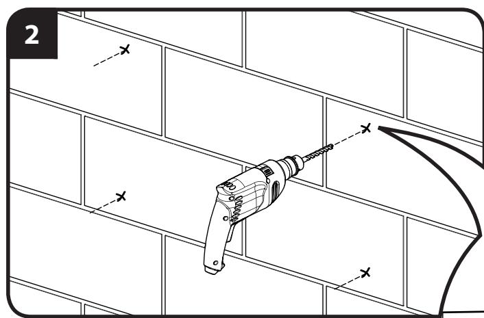 SANUS SYSTEMS VLF311 - Solid Concrete and Concrete Block Mounting - See Cautions in Step 5. - 1