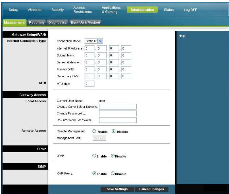 SCIENTIFIC ATLANTA DPC3825 - Static IP (IP statique) - 1