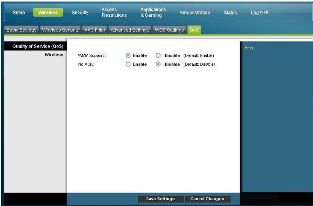 SCIENTIFIC ATLANTA DPC3825 - Wireless > QoS (Sans fil > QoS) - 1