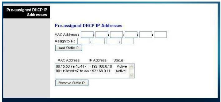 SCIENTIFIC ATLANTA EPC3825 - Page Pre-assigned DHCP IP Addresses (Adresses IP DHCP pré-assignées) - 1