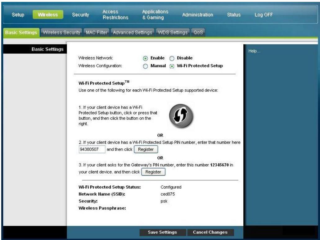 SCIENTIFIC ATLANTA EPC3825 - Exemple de configuration sans fil utilisant le mode Wi-Fi Protected Setup - 1