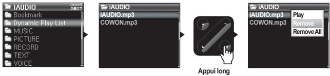 COWON SYSTEMS IAUDIO 7 - ■ Utilisation de la liste de lecture dynamique (DPL) - 2