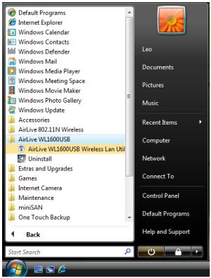 AIRLIVE WL-1600USB - The system starts software installation of the WLAN USB adapter. - 3