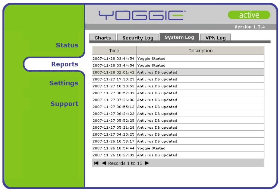 YOGGIE GATEKEEPER PICO - Visualisation du Journal du système - 1
