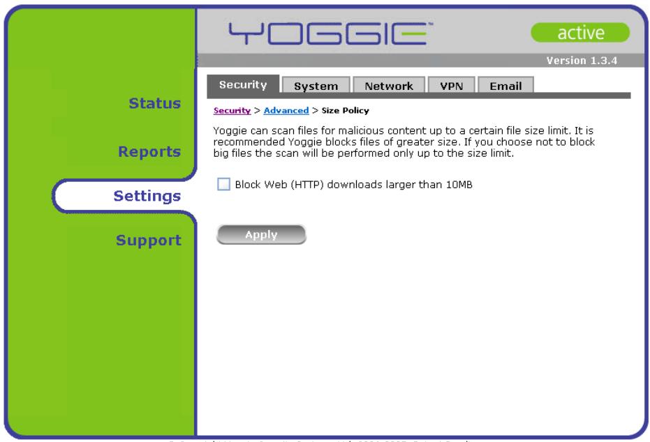 YOGGIE GATEKEEPER PICO - Politique relative à la taille - 1