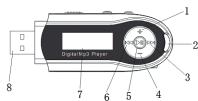 INVION WMA MP3 PLAYER WITH USB STICK - Vista Geral e Componentes - 1