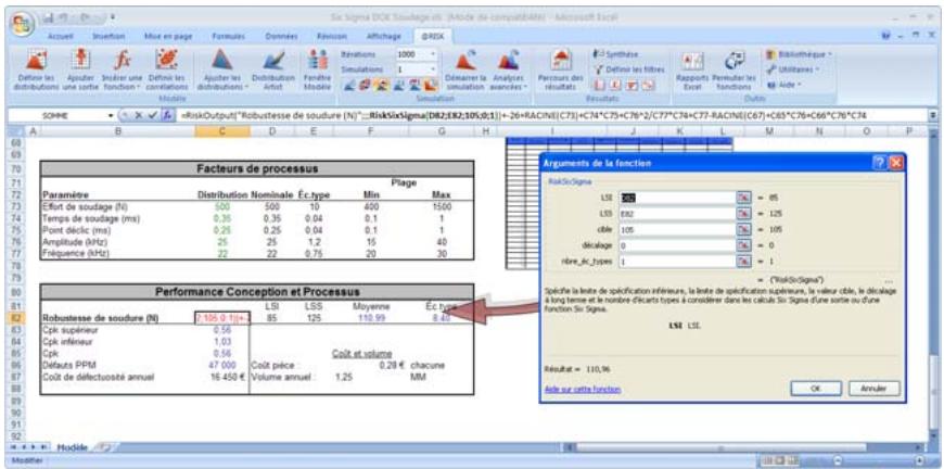 PALISADE RISK FOR SIX SIGMA 5.5 - Entrée d'une fonction de propriété RiskSixSigma - 1