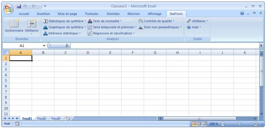 PALISADE STATTOOLS 5.5 - Menu et barre d'outils StatTools - 1