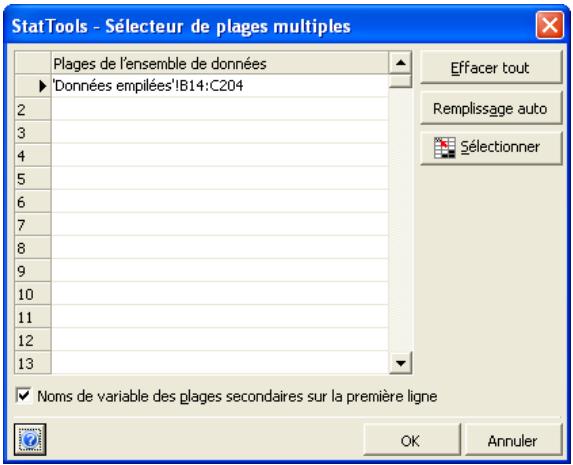 PALISADE STATTOOLS 5.5 - Ensembles de données à plages multiples - 1