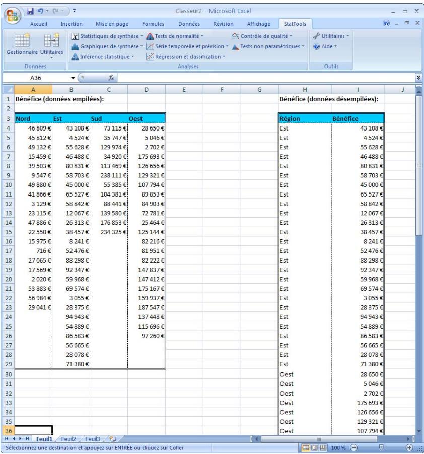 PALISADE STATTOOLS 5.5 - Variables empiliées et desempilées - 1