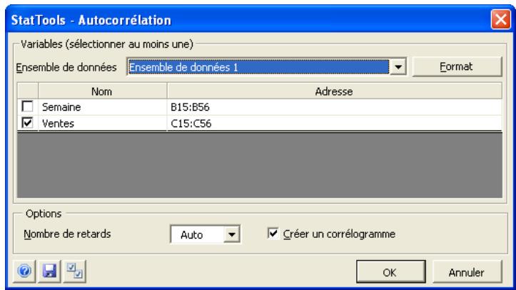 PALISADE STATTOOLS 5.5 - Calcule les autocorrelations des variables. - 1
