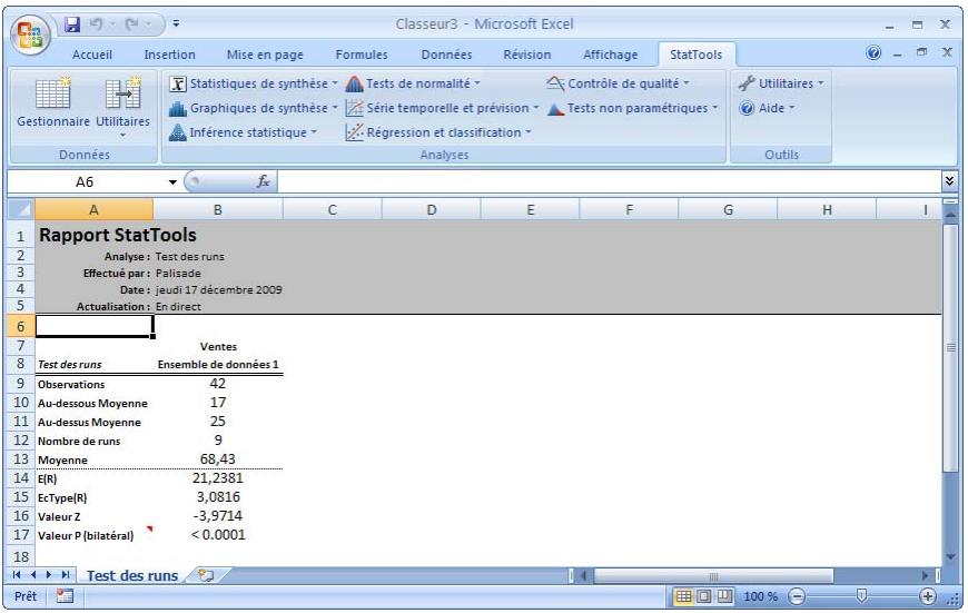 PALISADE STATTOOLS 5.5 - Rapport de test des runs - 1