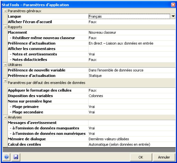 PALISADE STATTOOLS 5.5 - Commande Paramètres d'application - 1