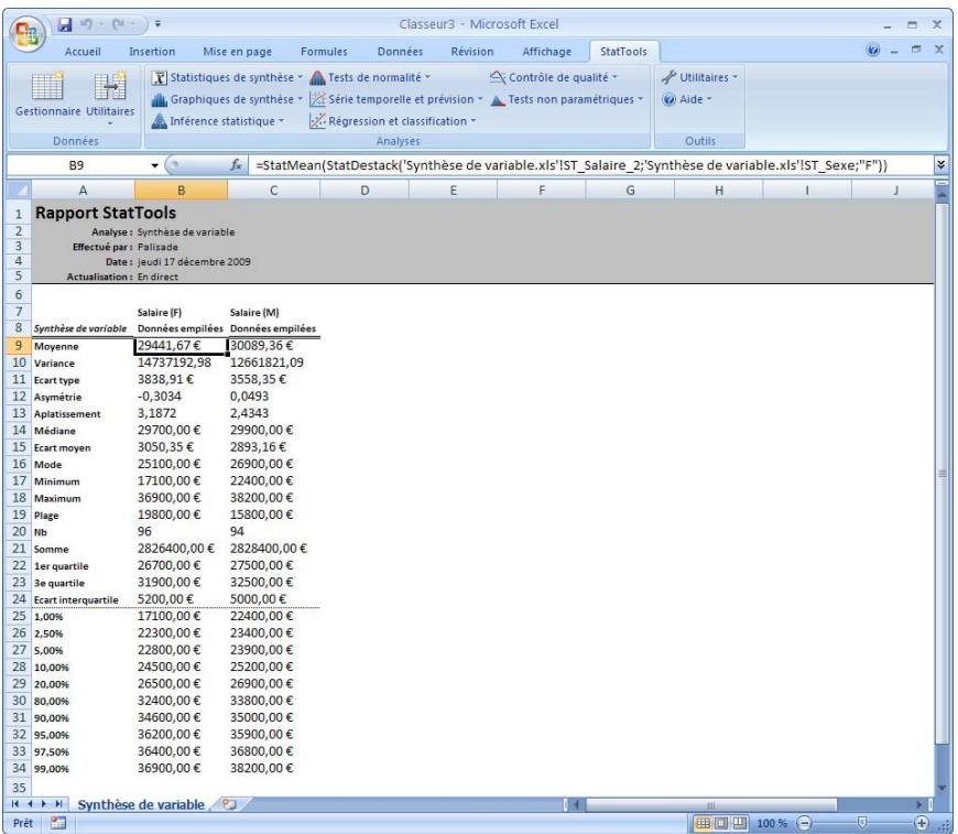 PALISADE STATTOOLS 5.5 - Rapports « en direct » - 1