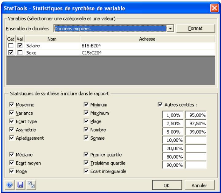 PALISADE STATTOOLS 5.5 - Calcule les statistiques de synthèse des variables. - 1