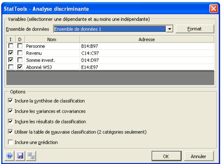 PALISADE STATTOOLS 5.5 - Effectue une analyse discriminante sur un ensemble de variables. - 1