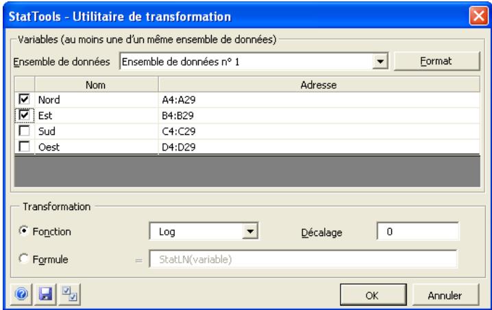 PALISADE STATTOOLS 5.5 - Transforme une ou plusieurs variables en nouvelles variables et valeurs sur la base d'une fonction de transformation définie. - 1