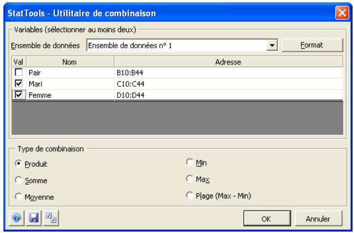 PALISADE STATTOOLS 5.5 - Crée une variable de combinaison au départ d'une ou de plusieurs variables originales. - 1