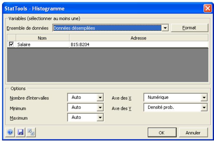PALISADE STATTOOLS 5.5 - Cree l'histogramme des variables. - 1