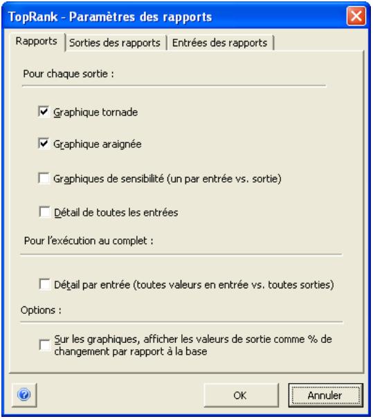 PALISADE TOPRANK 5.5 - Onglet Rapports — Commande Paramètres des rapports - 1