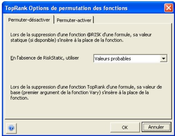 PALISADE TOPRANK 5.5 - Options de permutation - désactivation - 1