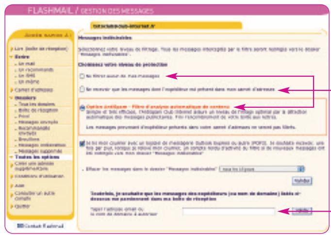 CLUB INTERNET ANTI SPAM - Les principales fonctionnalités - 1