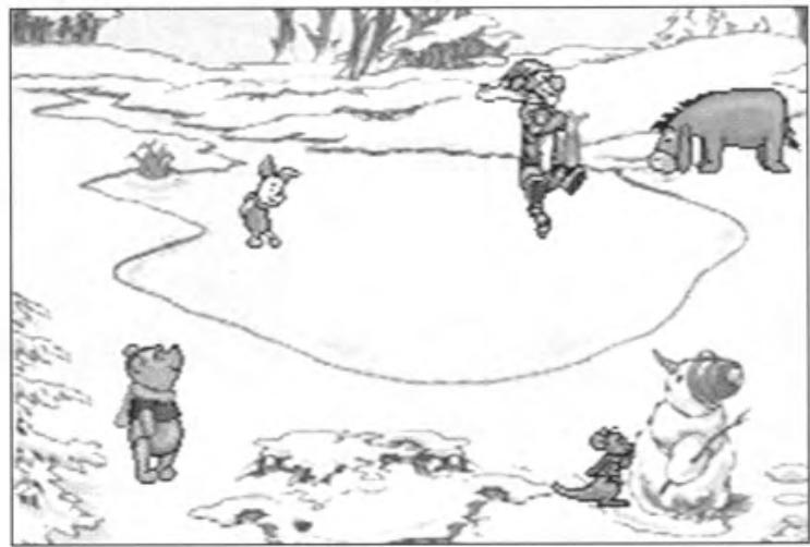 GAMES SEGA PICO UNE ANNEE EN COMPAGNIE DE WINNIE L OURSON - L'HIVER - PATINAGE SUR LA MARE GELEE - 1