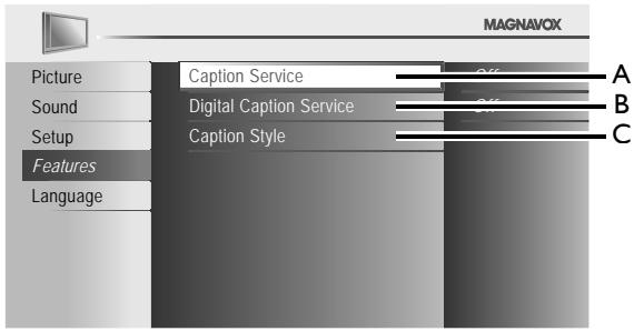 MAGNAVOX 22MF330B - Closed Caption - 1