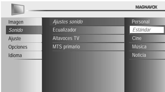 MAGNAVOX 22MF330B - Ajustes sonido - 1