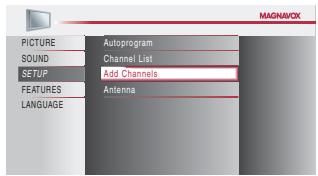 MAGNAVOX 22MF339B - Add Channels - 5