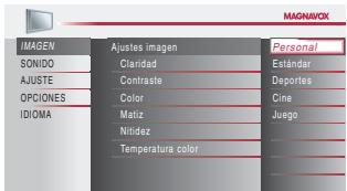 MAGNAVOX 22MF339B - Ajustes imagen - 2