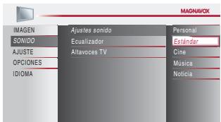 MAGNAVOX 22MF339B - Ajustes sonido - 2