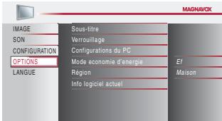 MAGNAVOX 22MF339B - Utilisez [Curseur / ] pour selectionner "OPTIONS", puis appuyez sur [OK]. - 2
