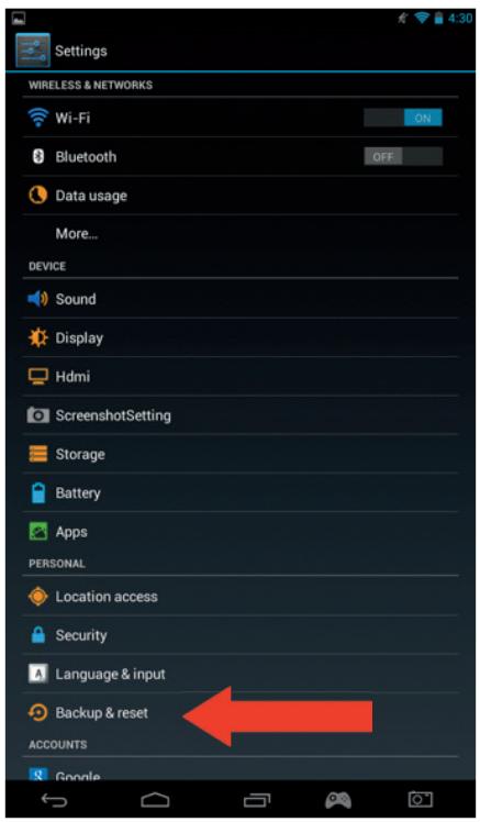 BIGBEN GAMETAB-ONE - Backup und Reset - 1