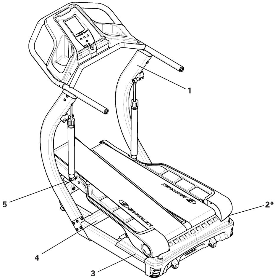 BOWFLEX TC5500 - Étiquettes d'avertissement de sécurité et numéro de série - 1
