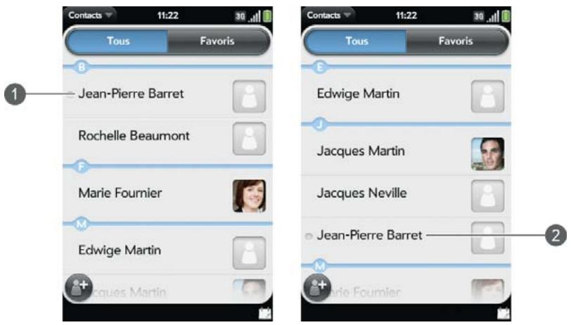 PALM PALM PRE 2 - Personnalisation de l'application contacts - 2