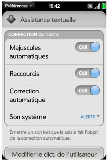 PALM PALM PRE 2 - Modification du dictionnaire de l'utilisateur - 1