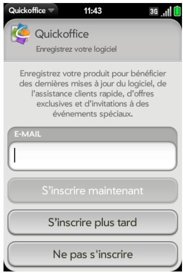 PALM PALM PRE 2 - Configuration d'un compte quickoffice - 1