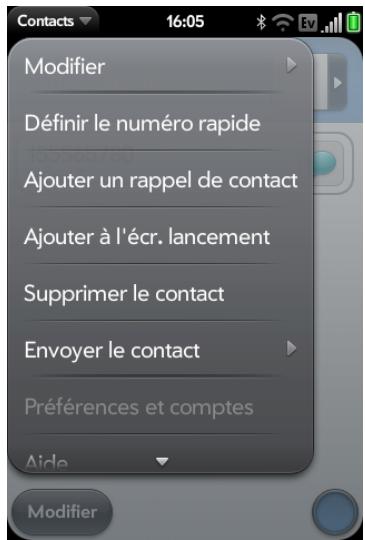 PALM PALM PRE 2 - Suppression d'un contact - 1