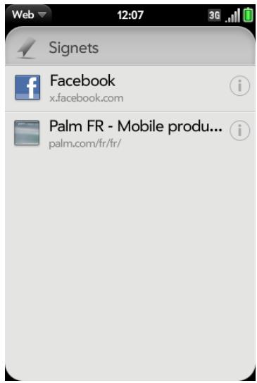 PALM PALM PRE 2 - Ouverture d'une page importante un signet - 2