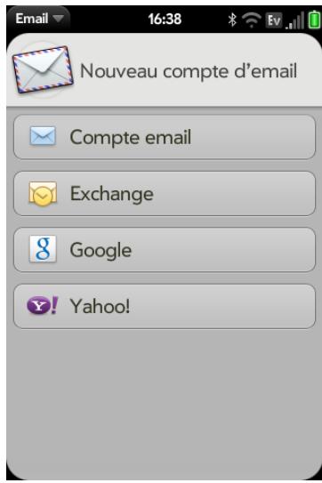 PALM PALM PRE 2 - Configuration d'email : microsoft exchange - 1